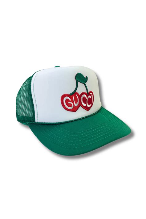 gucci cherry trucker hat|Gucci hat price list.